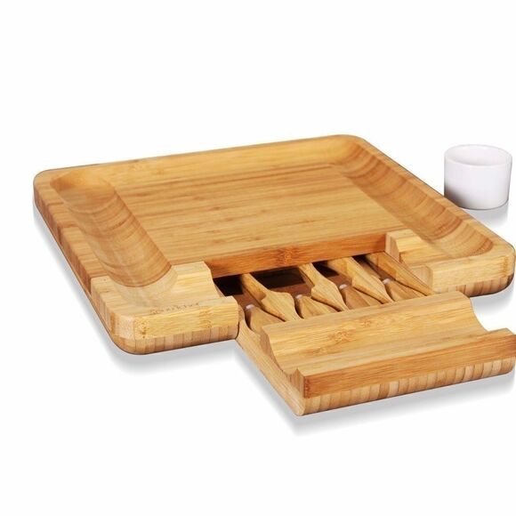 NUTRICHEF Bamboo Cutting board w/cutlery NWOT. - Picture 2 of 4